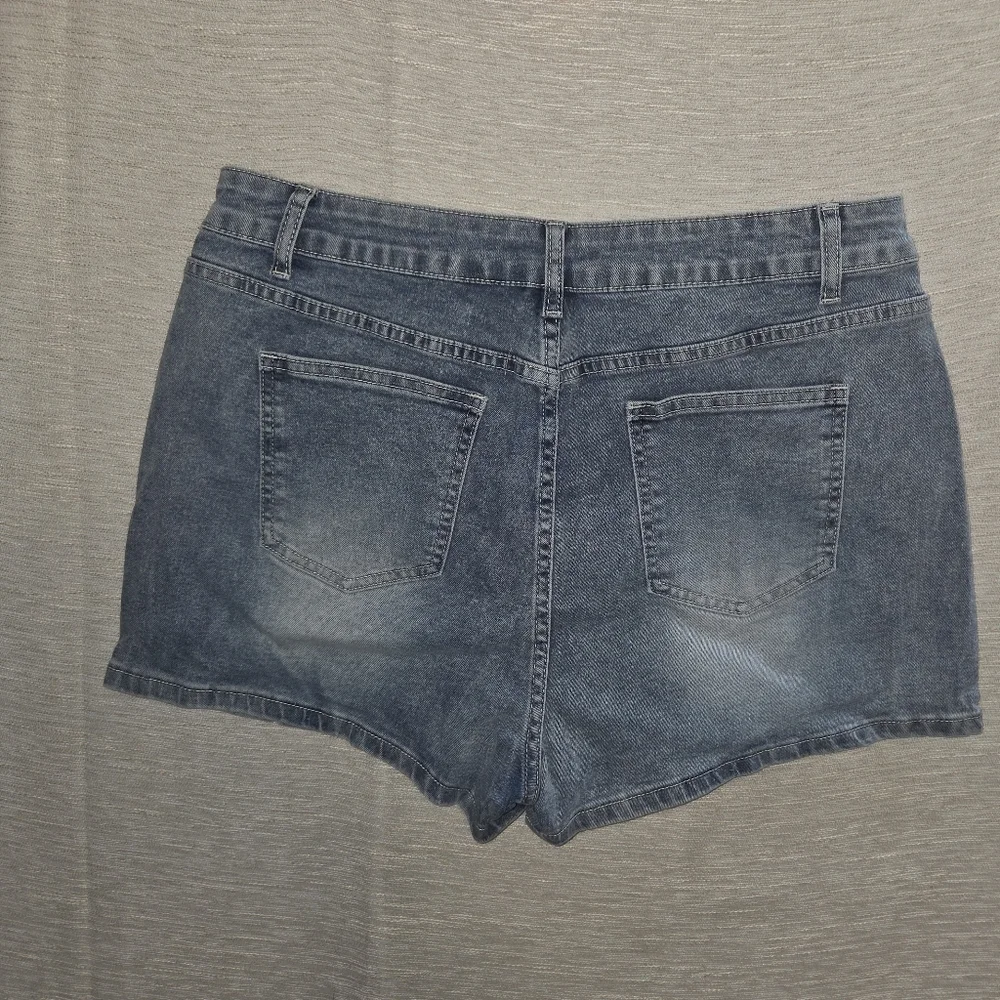 Etosel denim stretch Faded Blue Women's Skorts shorts skirt XL